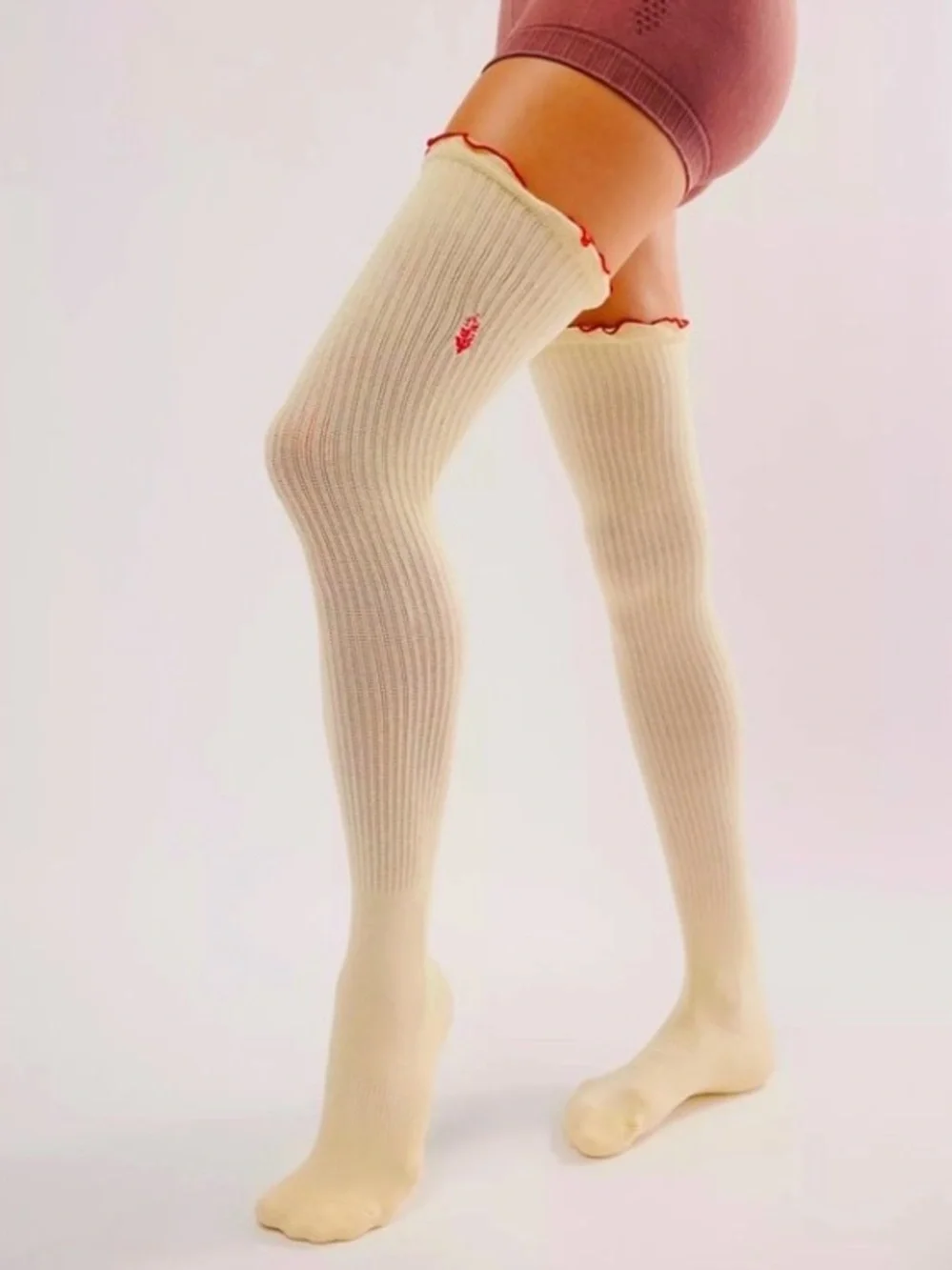 Free People + Lucky Honey Knee High Ruffle Socks